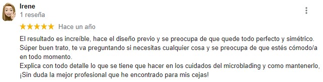 opiniones microblading Asturias Irene